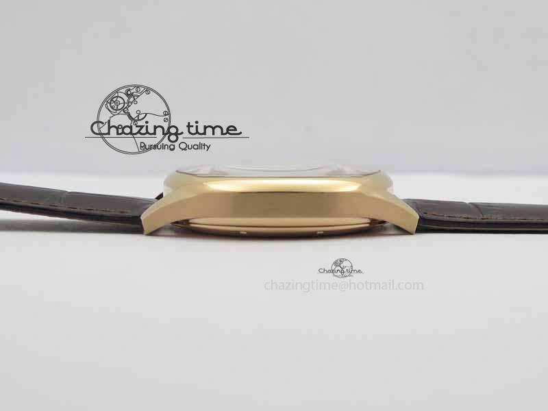 Drive De Cartier Tourbillon SS RG Best Edition White Textured Dial On Brown Leather Strap Packable 6292