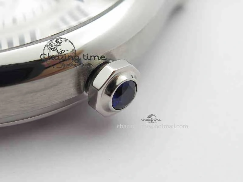 Drive De Cartier Tourbillon SS TF Best Edition White Textured Dial On Black Leather Strap Timeless 6298