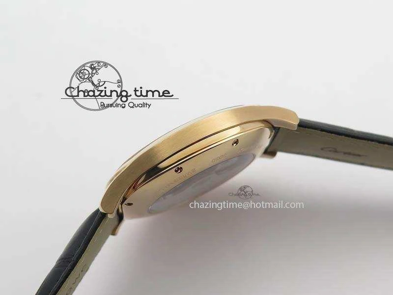 AllSeason Drive de Cartier RG Best Edition Black Textured Dial On Black Leather Strap A23J(1904-PS MC) 6285
