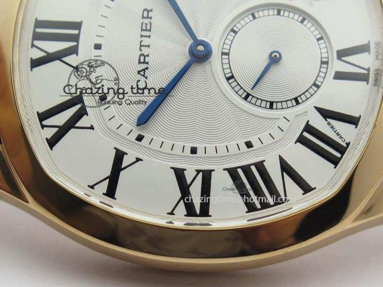 Reliable Drive de Cartier RG Best Edition White Textured Dial On Brown Leather Strap A23J(1904-PS MC) 6286