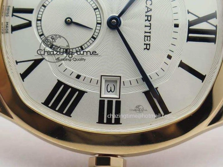 Reliable Drive de Cartier RG Best Edition White Textured Dial On Brown Leather Strap A23J(1904-PS MC) 6286