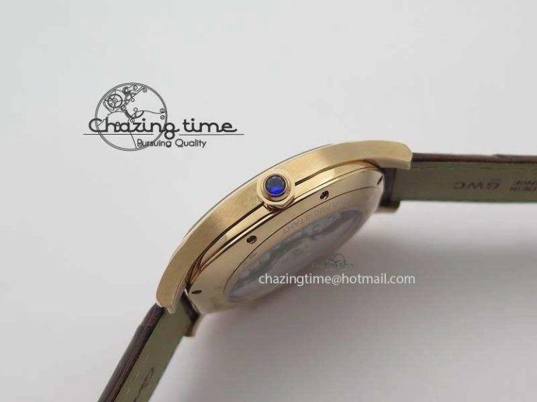 Reliable Drive de Cartier RG Best Edition White Textured Dial On Brown Leather Strap A23J(1904-PS MC) 6286