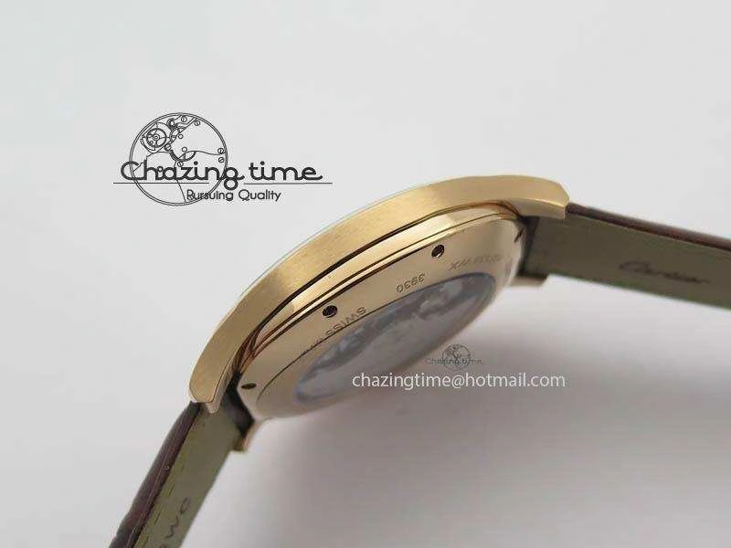 Reliable Drive de Cartier RG Best Edition White Textured Dial On Brown Leather Strap A23J(1904-PS MC) 6286
