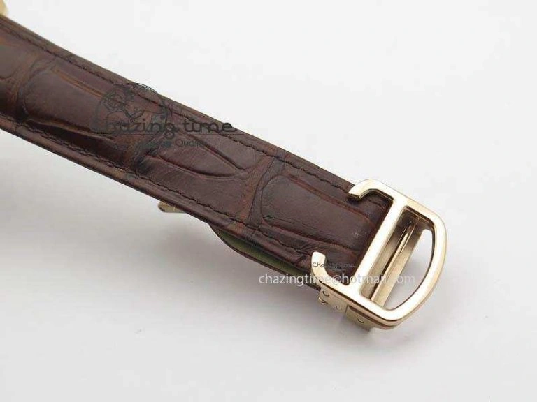 Reliable Drive de Cartier RG Best Edition White Textured Dial On Brown Leather Strap A23J(1904-PS MC) 6286