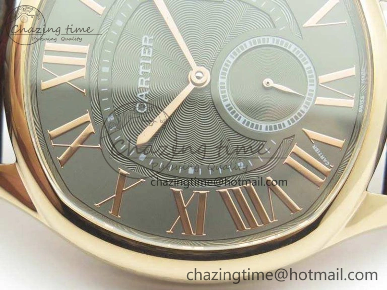 Colorful Drive de Cartier RG TF 1:1 Best Edition Gray Textured Dial On Brown Leather Strap A23J 6275