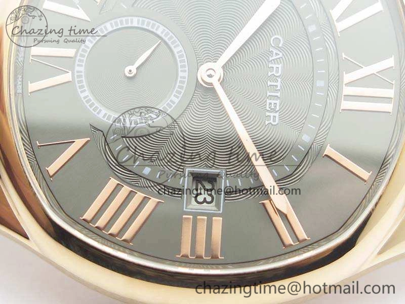 Colorful Drive de Cartier RG TF 1:1 Best Edition Gray Textured Dial On Brown Leather Strap A23J 6275