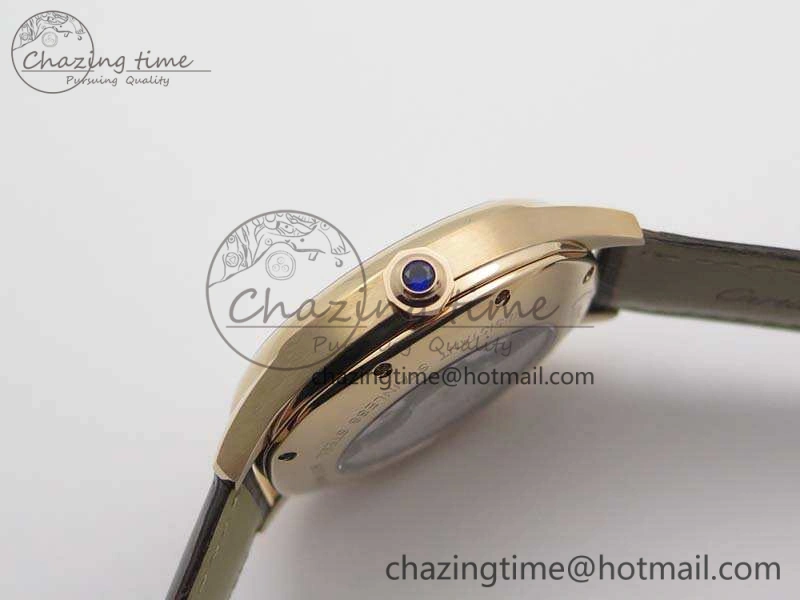 Colorful Drive de Cartier RG TF 1:1 Best Edition Gray Textured Dial On Brown Leather Strap A23J 6275