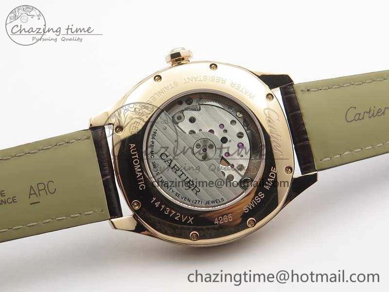 Colorful Drive de Cartier RG TF 1:1 Best Edition Gray Textured Dial On Brown Leather Strap A23J 6275