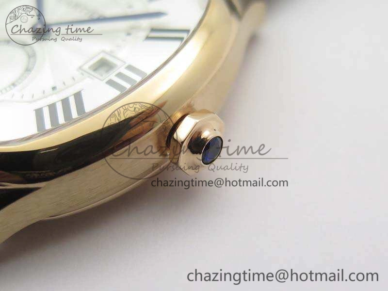 Drive de Cartier RG TF 1:1 Best Edition White Textured Dial On Brown Leather Strap A23J SmoothTexture 6272