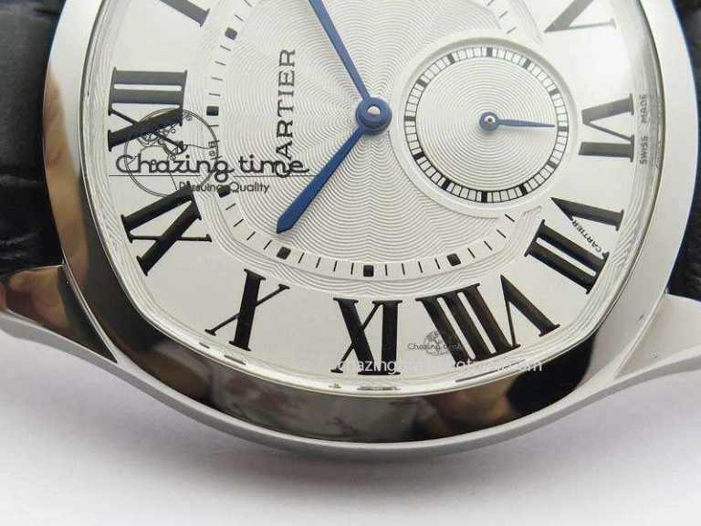 Drive de Cartier SS Best Edition White Textured Dial On Black Leather Strap A23J(1904-PS MC) Sustainable 6287