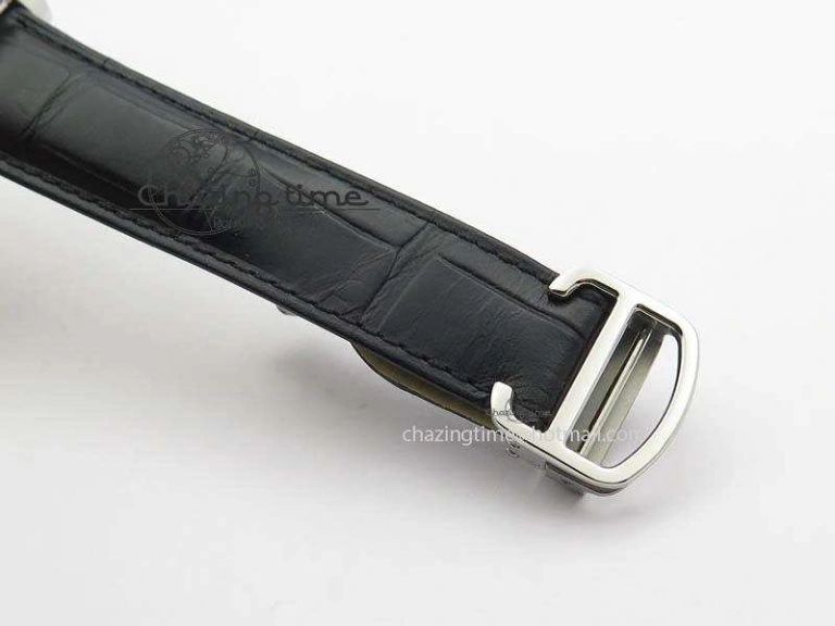 Drive de Cartier SS Best Edition White Textured Dial On Black Leather Strap A23J(1904-PS MC) Sustainable 6287