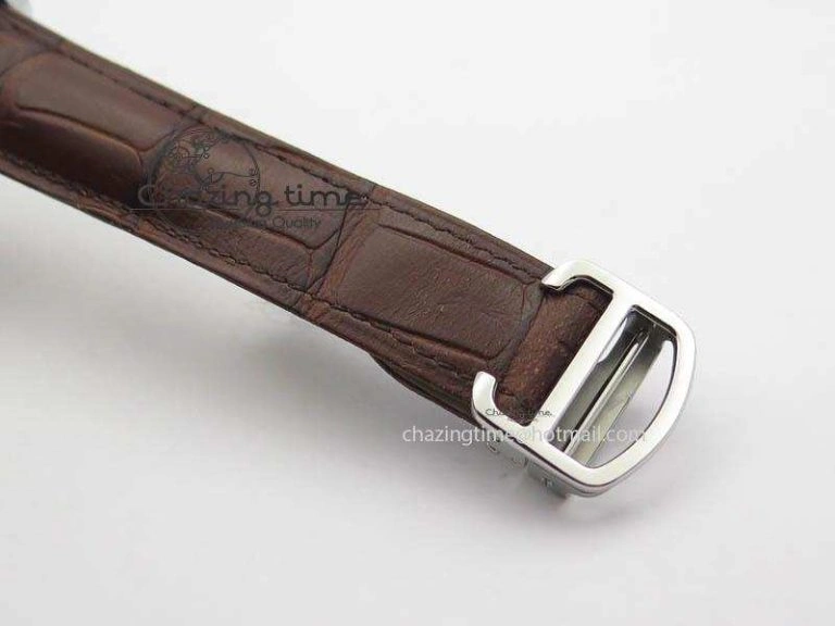 Drive de Cartier SS Best Edition White Textured Dial On Brown Leather Strap A23J(1904-PS MC) Comfortable 6288