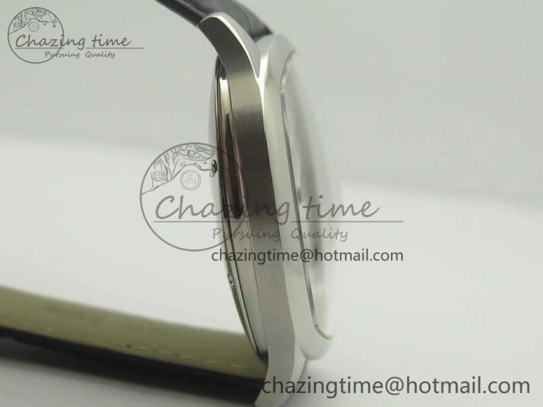 Drive de Cartier SS GSF 1:1 Best Edition White Textured Dial on Black Leather Strap A23J Premium 6188