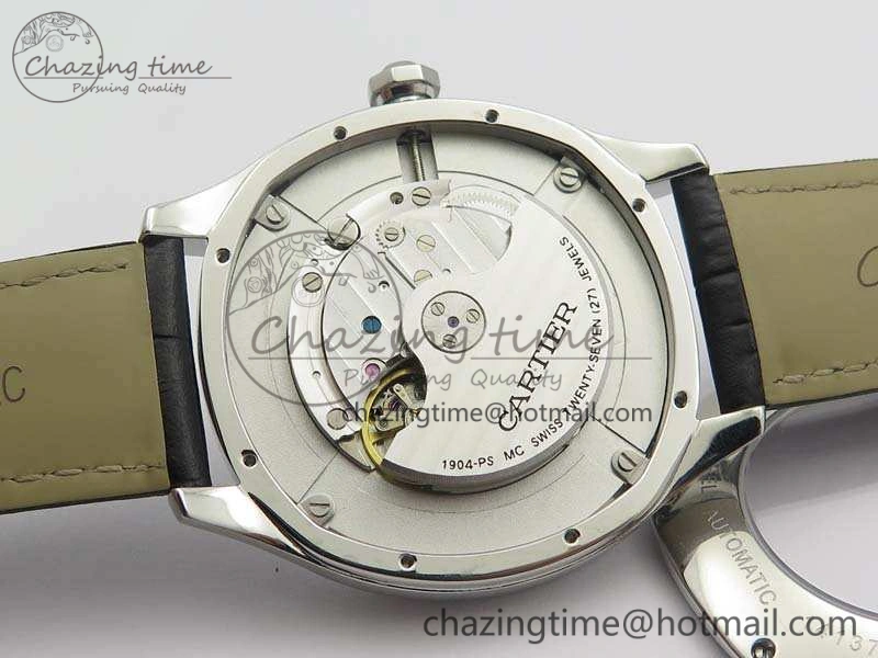 Drive de Cartier SS TF 1:1 Best Edition Gray Textured Dial On Black Leather Strap A23J BestValue 6277