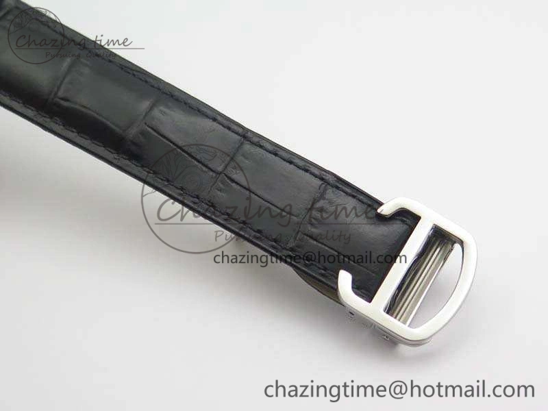 Drive de Cartier SS TF 1:1 Best Edition Gray Textured Dial On Black Leather Strap A23J BestValue 6277
