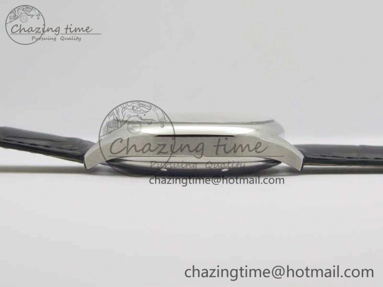 HighQuality Drive de Cartier SS TF 1:1 Best Edition White Textured Dial On Black Leather Strap A23J 6276