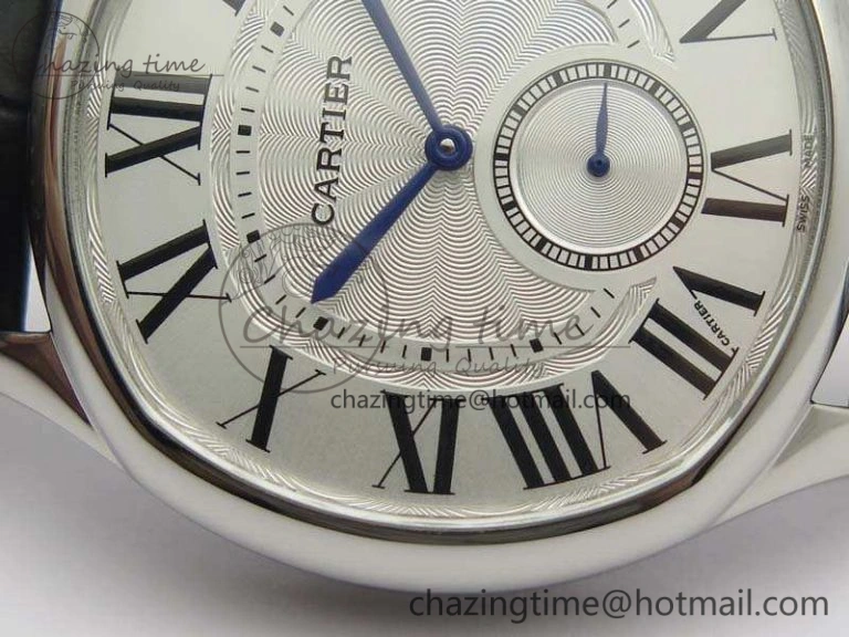 HighQuality Drive de Cartier SS TF 1:1 Best Edition White Textured Dial On Black Leather Strap A23J 6276