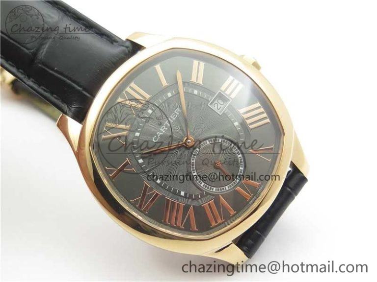 Drive de RG GSF 1:1 Best Edition Gray Textured Dial on Black Leather Strap A23J to 1904-PS MC V Minimalist 6121