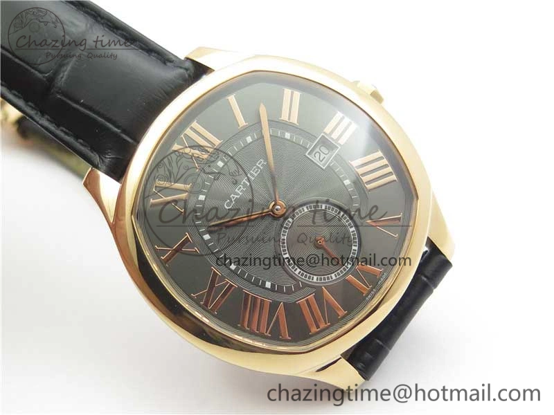 Drive de RG GSF 1:1 Best Edition Gray Textured Dial on Black Leather Strap A23J to 1904-PS MC V Minimalist 6121