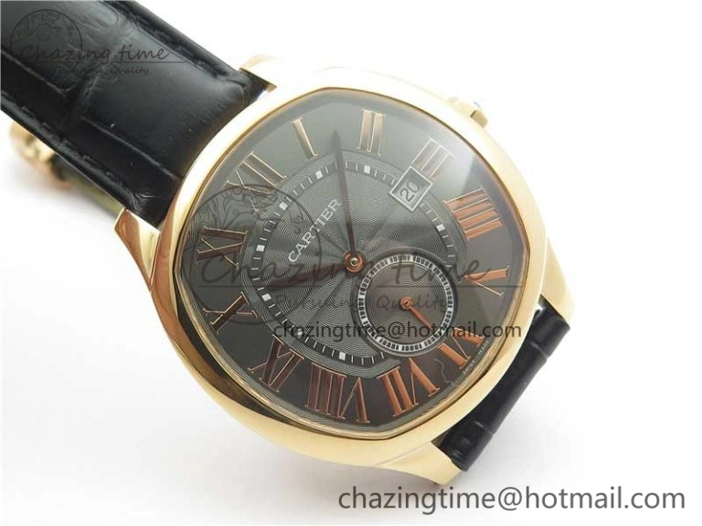 Drive de RG GSF 1:1 Best Edition Gray Textured Dial on Black Leather Strap A23J to 1904-PS MC V Minimalist 6121
