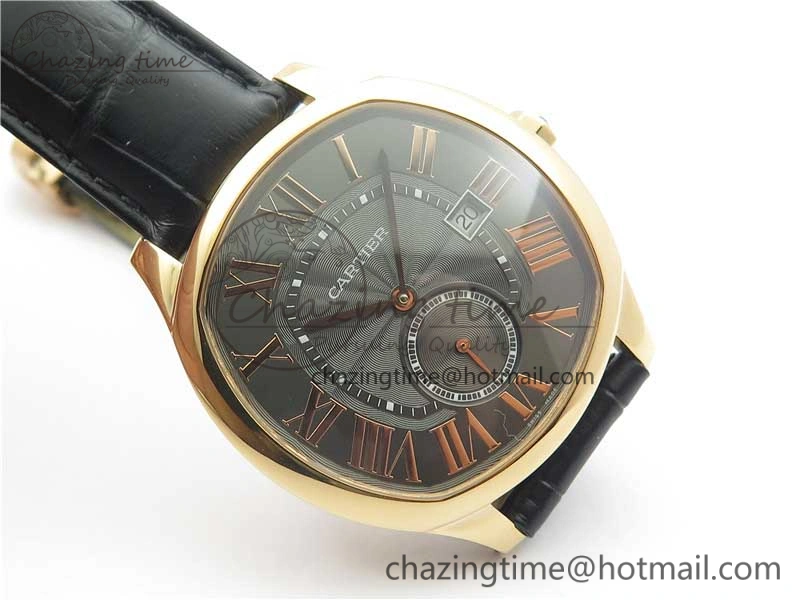 Drive de RG GSF 1:1 Best Edition Gray Textured Dial on Black Leather Strap A23J to 1904-PS MC V Minimalist 6121