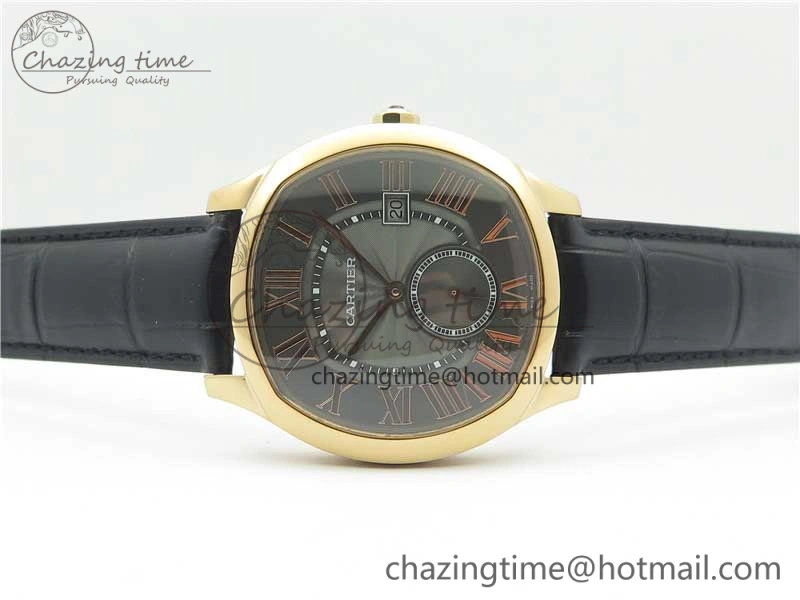 Drive de RG GSF 1:1 Best Edition Gray Textured Dial on Black Leather Strap A23J to 1904-PS MC V Minimalist 6121