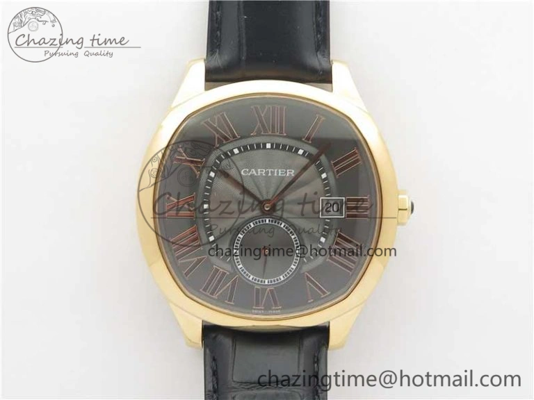 Drive de RG GSF 1:1 Best Edition Gray Textured Dial on Black Leather Strap A23J to 1904-PS MC V Minimalist 6121