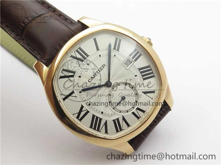 Drive de RG GSF 1:1 Best Edition White Textured Dial on Brown Leather Strap A23J to 1904-PS MC V Trendy 6120
