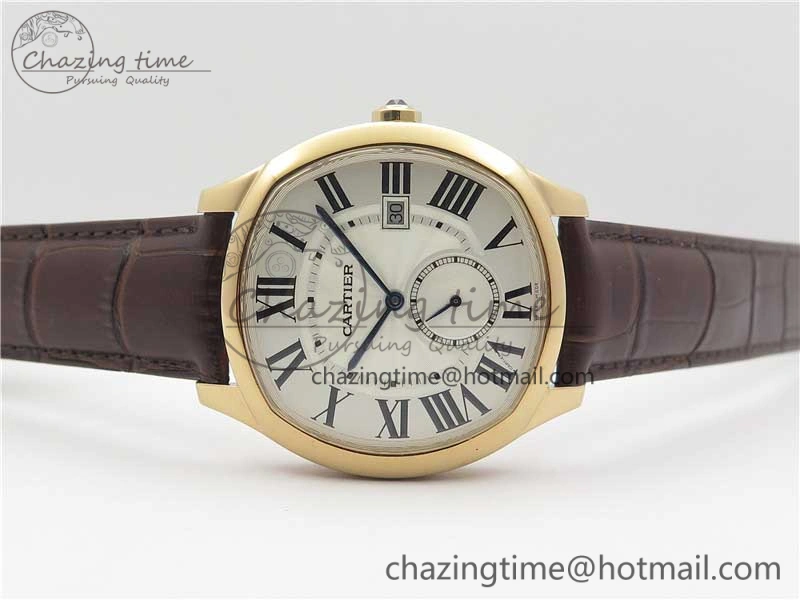 Drive de RG GSF 1:1 Best Edition White Textured Dial on Brown Leather Strap A23J to 1904-PS MC V Trendy 6120