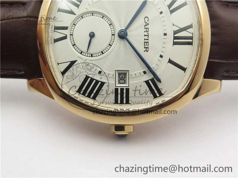 Drive de RG GSF 1:1 Best Edition White Textured Dial on Brown Leather Strap A23J to 1904-PS MC V Trendy 6120