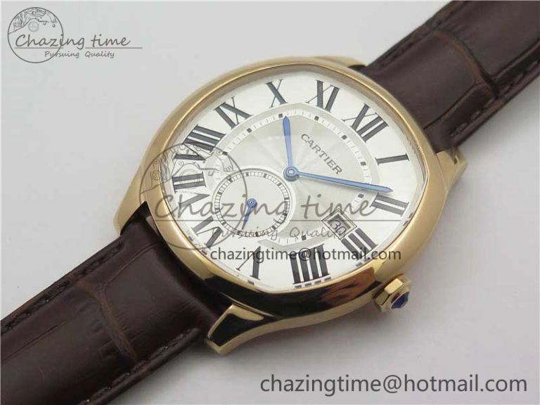 Drive de RG GSF 1:1 Best Edition White Textured Dial on Brown Leather Strap A23J to 1904-PS MC V Trendy 6120