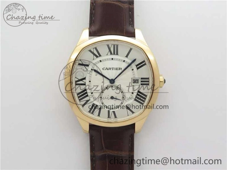 Drive de RG GSF 1:1 Best Edition White Textured Dial on Brown Leather Strap A23J to 1904-PS MC V Trendy 6120