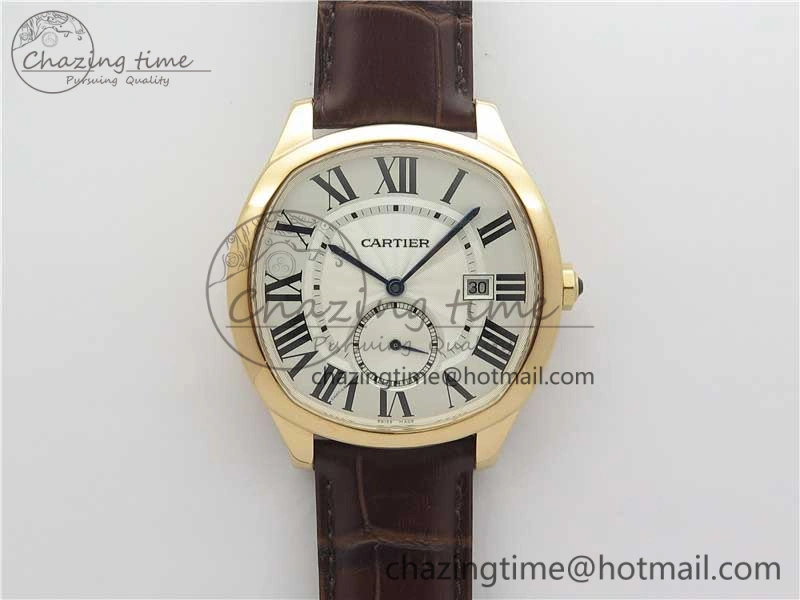 Drive de RG GSF 1:1 Best Edition White Textured Dial on Brown Leather Strap A23J to 1904-PS MC V Trendy 6120