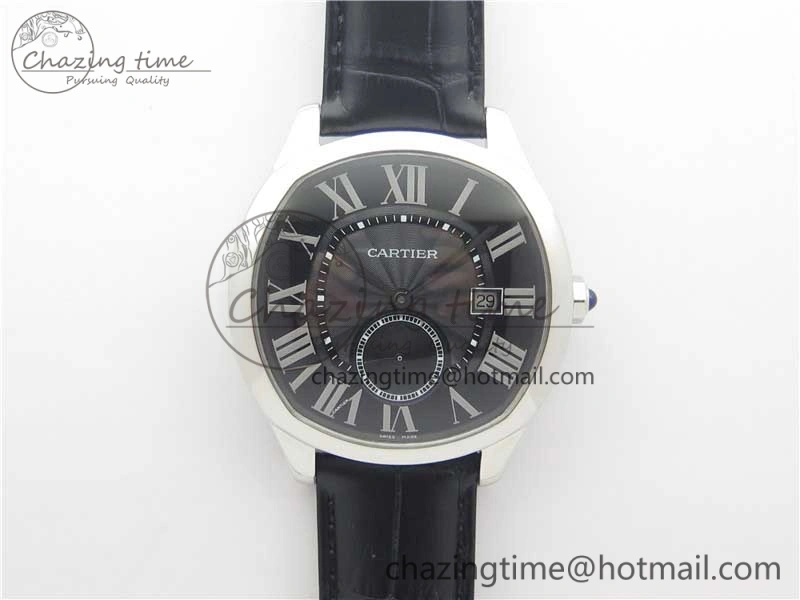 HighPerformance Drive de SS GSF 1:1 Best Edition Black Textured Dial on Black Leather Strap A23J to 1904-PS MC V 6123