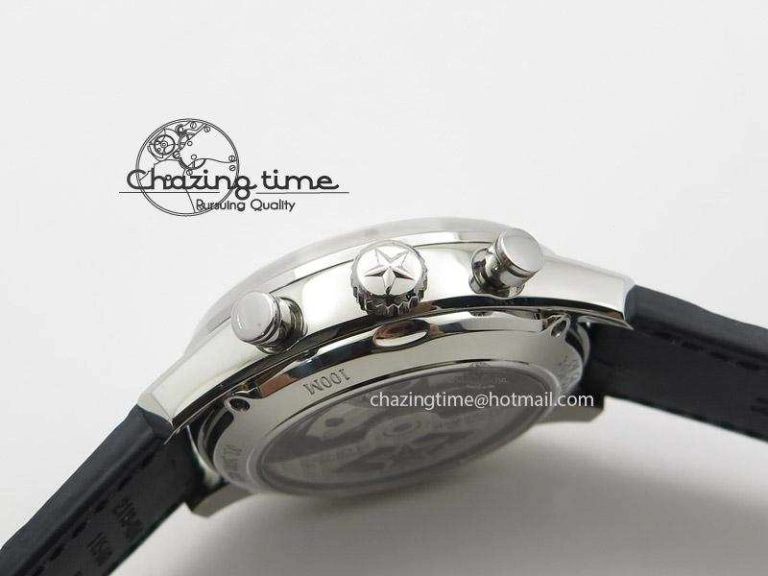 SportInspired El Primero Chrono SS AXF Black Dial on Black Leather Strap A 10045