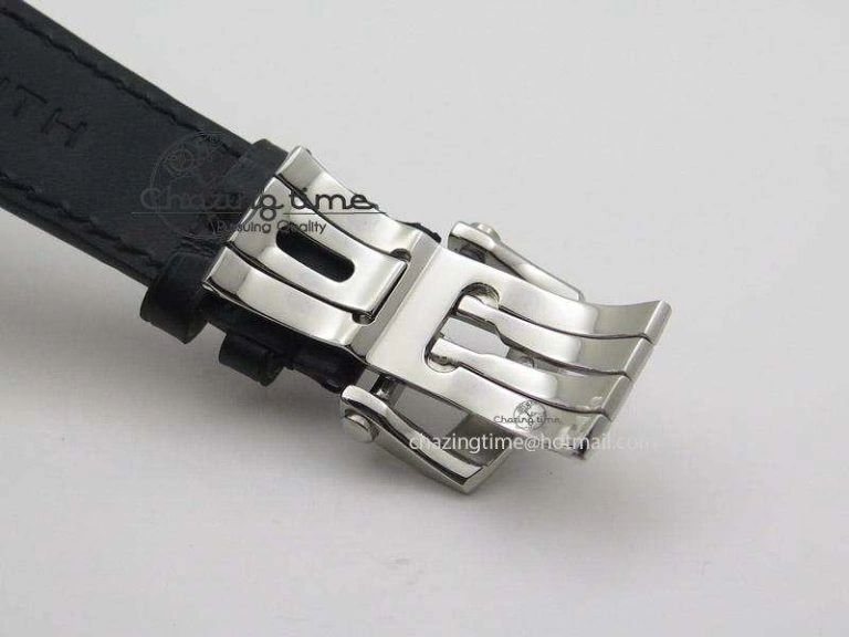 SportInspired El Primero Chrono SS AXF Black Dial on Black Leather Strap A 10045