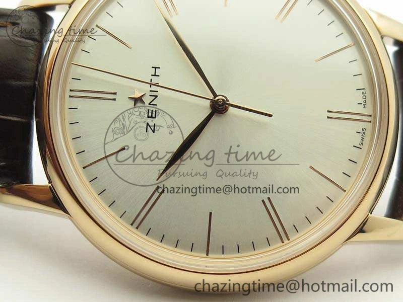 Elite RG LHF 1:1 Best Edition Silver Dial On Leather Strap MIYOTA9015 To Elite Contemporary 10025