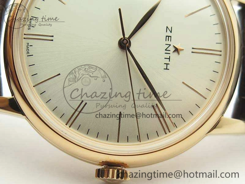 Elite RG LHF 1:1 Best Edition Silver Dial On Leather Strap MIYOTA9015 To Elite Contemporary 10025