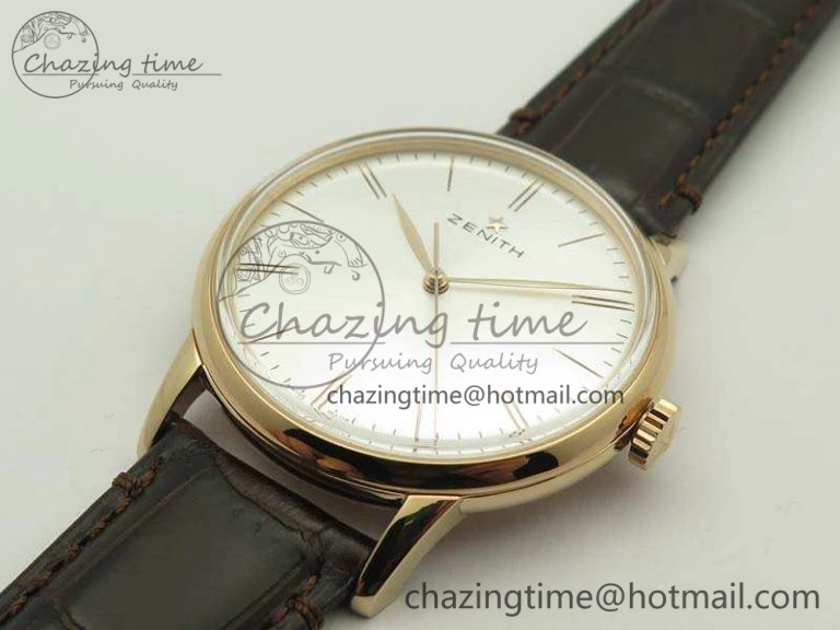 Elite RG LHF 1:1 Best Edition Silver Dial On Leather Strap MIYOTA9015 To Elite Contemporary 10025