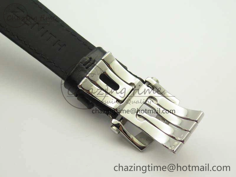 Affordable Elite SS LHF 1:1 Best Edition Silver Dial On Leather Strap MIYOTA9015 To Elite 10026