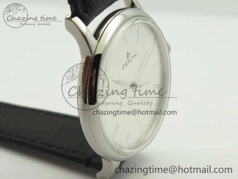 Affordable Elite SS LHF 1:1 Best Edition Silver Dial On Leather Strap MIYOTA9015 To Elite 10026