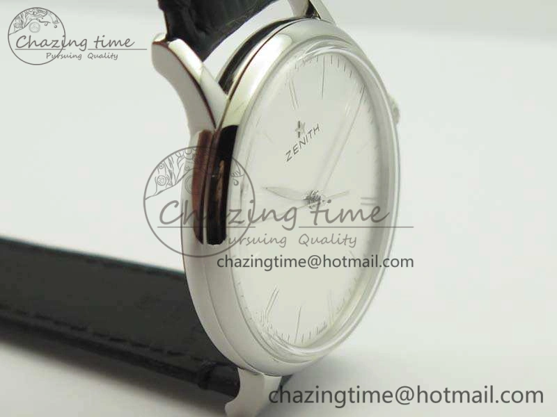 Affordable Elite SS LHF 1:1 Best Edition Silver Dial On Leather Strap MIYOTA9015 To Elite 10026