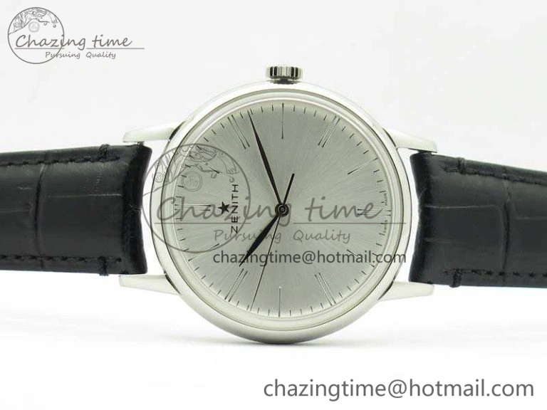 Affordable Elite SS LHF 1:1 Best Edition Silver Dial On Leather Strap MIYOTA9015 To Elite 10026
