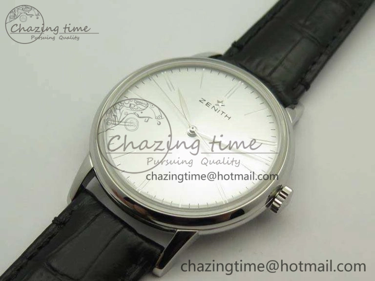 Affordable Elite SS LHF 1:1 Best Edition Silver Dial On Leather Strap MIYOTA9015 To Elite 10026