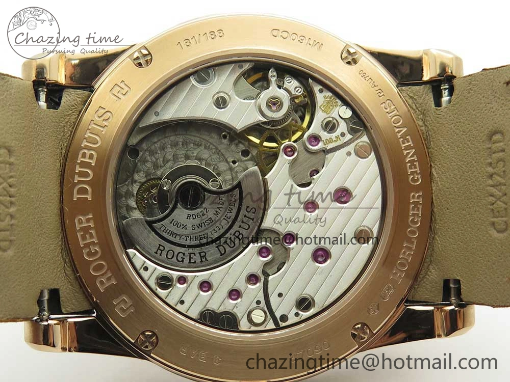 AllSeason Excalibur 42mm Dbex0050 RG RDF 1:1 Best Edition Brown Dial on Brown Leather Strap A830 (Micro Rotor) 9608