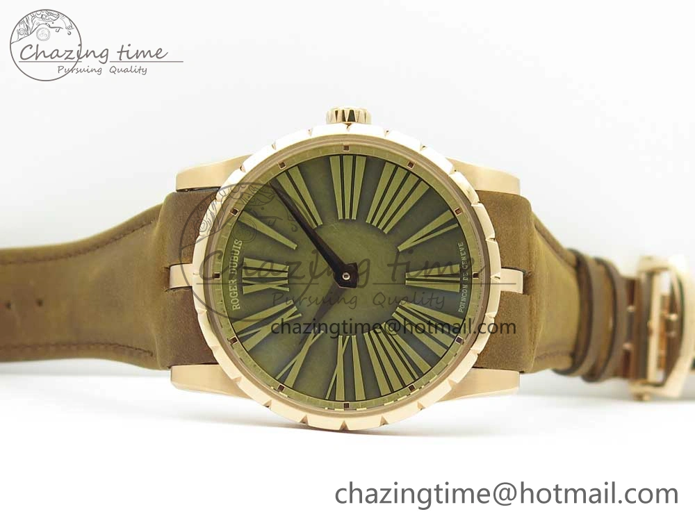 AllSeason Excalibur 42mm Dbex0050 RG RDF 1:1 Best Edition Brown Dial on Brown Leather Strap A830 (Micro Rotor) 9608