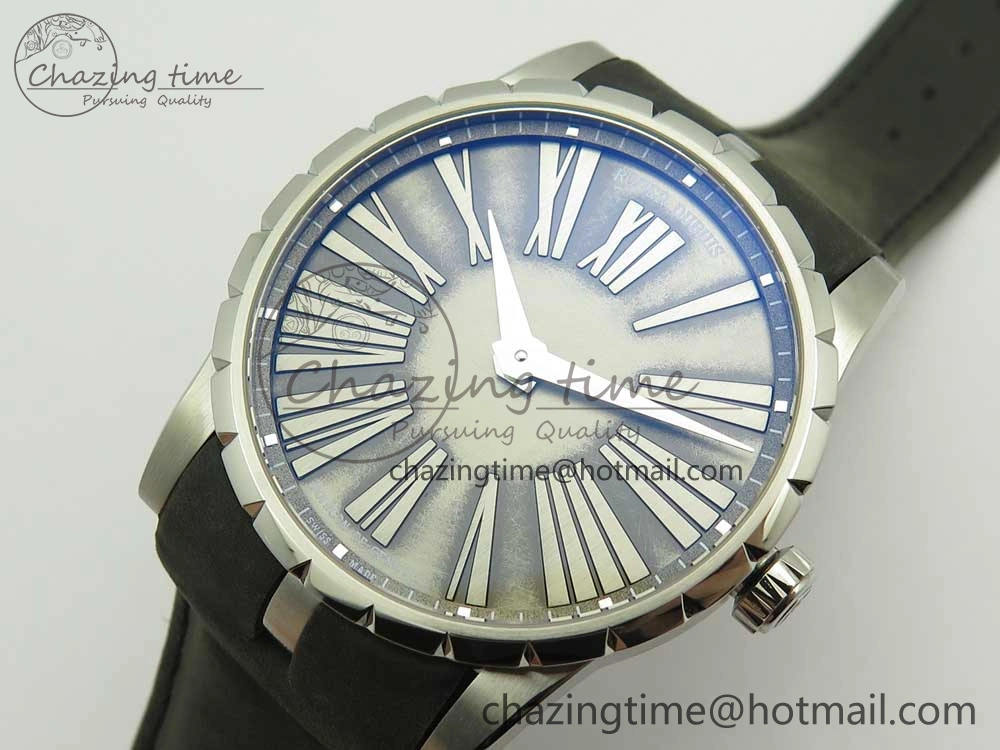 Excalibur 42mm Dbex0050 SS RDF 1:1 Best Edition Gray Dial on Gray Leather Strap A830 (Micro Rotor) TechFriendly 9609