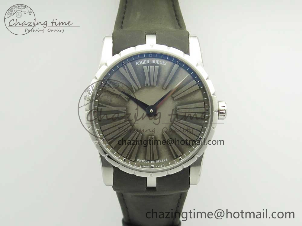 Excalibur 42mm Dbex0050 SS RDF 1:1 Best Edition Gray Dial on Gray Leather Strap A830 (Micro Rotor) TechFriendly 9609