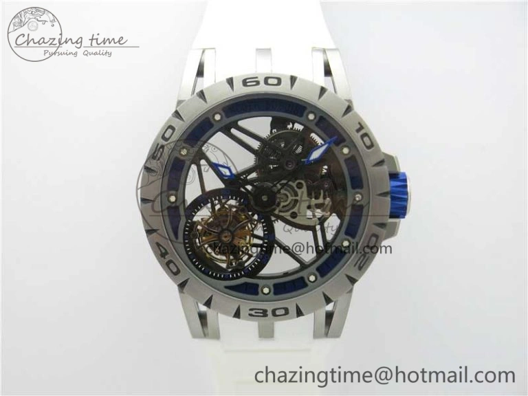 Excalibur 42mm Dbex0050 SS RDF 1:1 Best Edition Gray Dial on Gray Leather Strap A830 (Micro Rotor) TechFriendly 9609