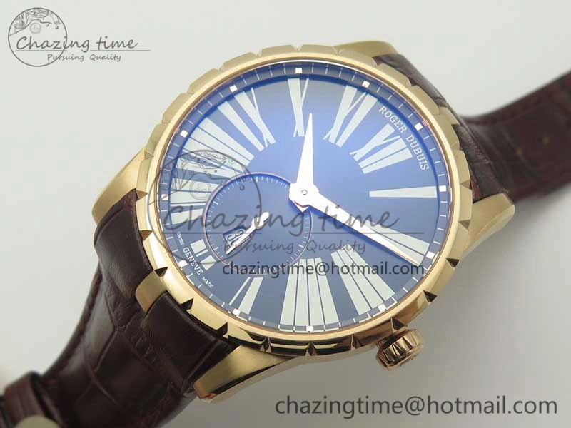 Excalibur 42mm Dbex0536 RG RDF 1:1 Best Edition Gray Dial on Brown Leather Strap A SoftTouch 9612